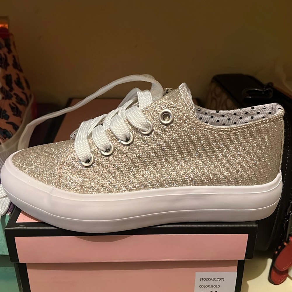 Glittery gold shoes